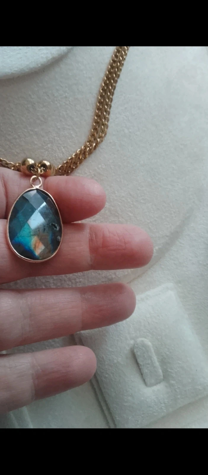 Collier pierre de Labradorite à reflets bleutés – photo 3